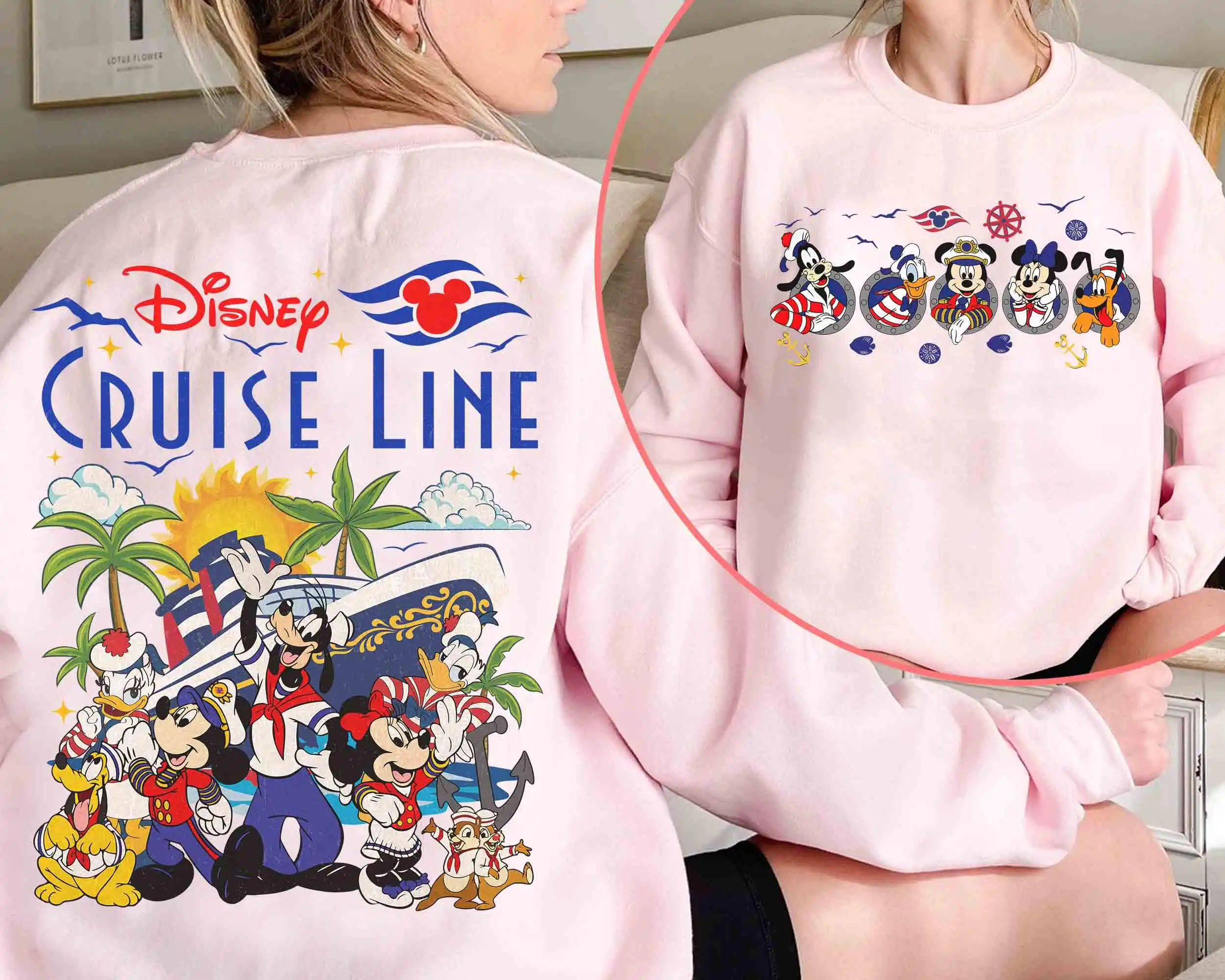 Dubbelzijdig Disney Cruise Line Mickey en Friends T-shirt Disney Wish Fantasy Magic Wonder 2025 bijpassend T-shirt