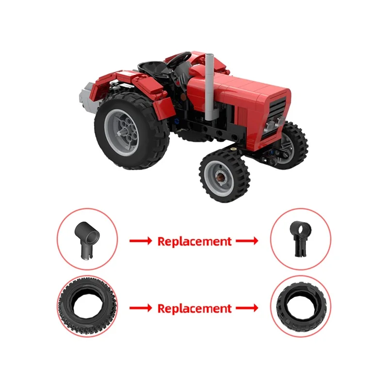 Moc alten Traktor Modell Bausteine setzt Farm Mining Bauwerk zeuge mechanisierte Fahrzeug montiert Ziegel Spielzeug Geschenke Autos