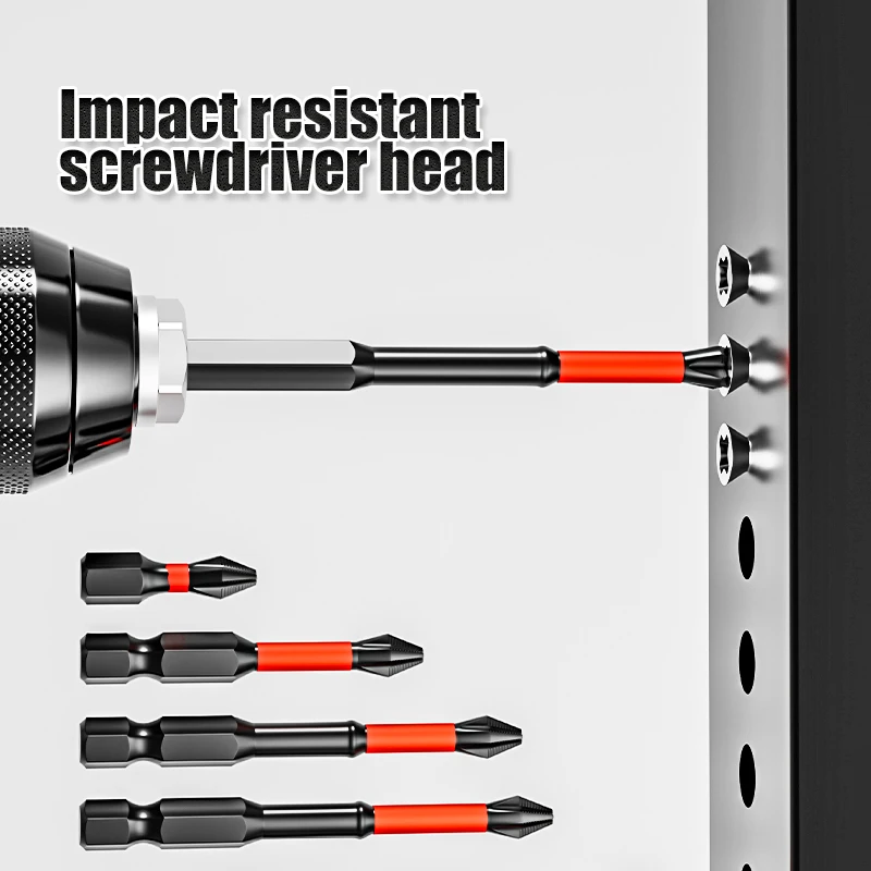 Non-Slip Impact Batch Head Strong Magnetic Cross High Torque Screw Diver Waterproof Ph2 Screwdriver Bit Set 25/50/65/70/90/150mm