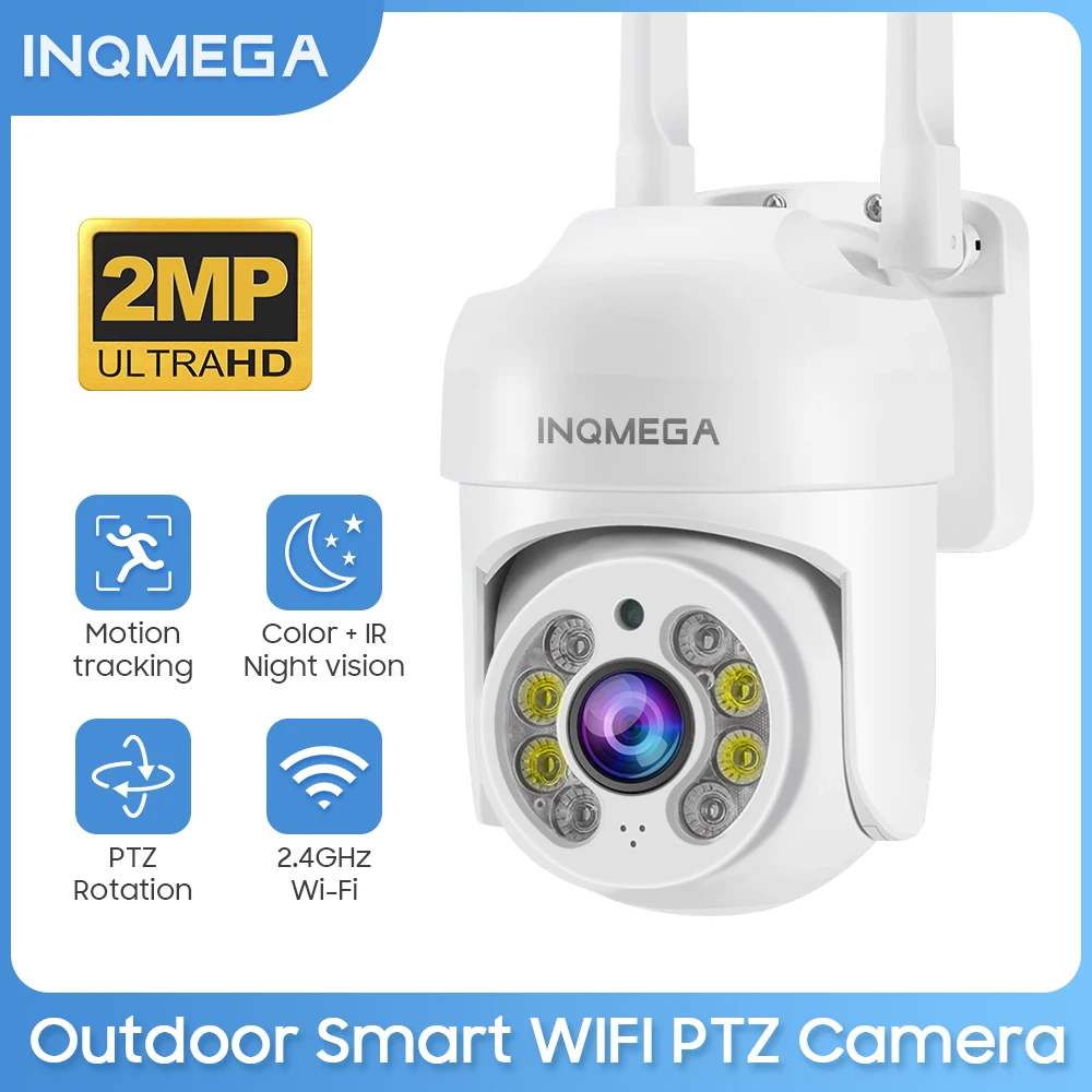 

INQMEGA 2MP Wifi Survalance Camera 1080P Outdoor Security Webcam IP CCTV Cam AI Human Tracking Two Way Audio Night Color Vision