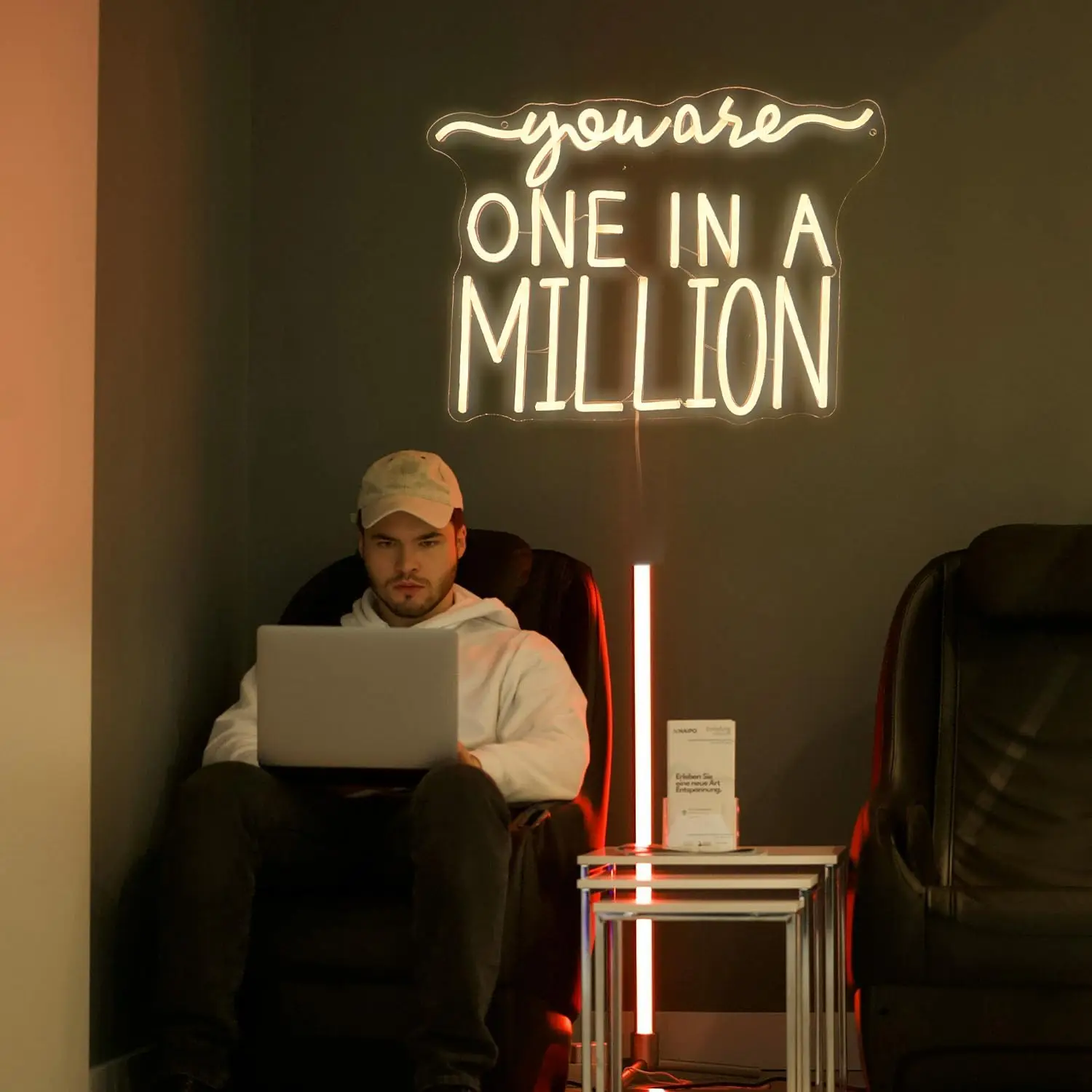 You Are One In A Million LED Neon Sign Warm White Words for Wall Decor Dimmable USB for Bedroom Lovers Room Wedding Party