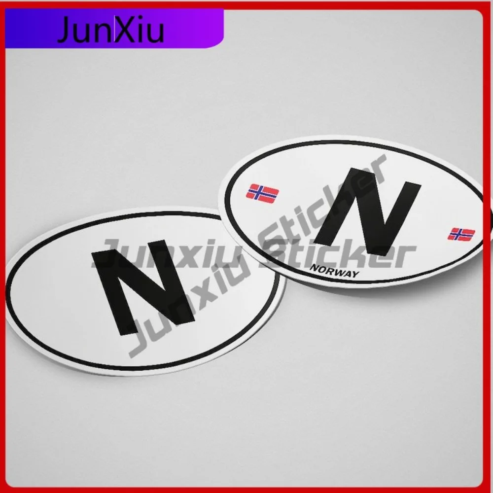 

Norway Flag Sticker Oval-shaped White and Black Country Creative Car Windows Door Trim Scratch Resistant Anti UV Vehicle Decor
