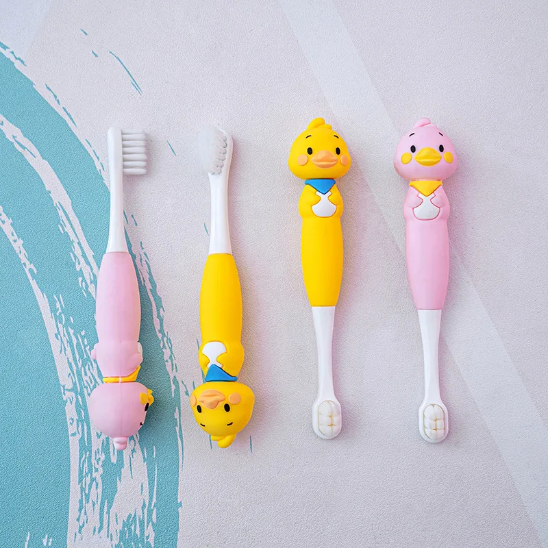 Children Cartoon Duck Ultra Soft Toothbrush 360Toothbrush Floss Kids Training Toothbrush Theeth Cleaner Dental Care2-10years Old