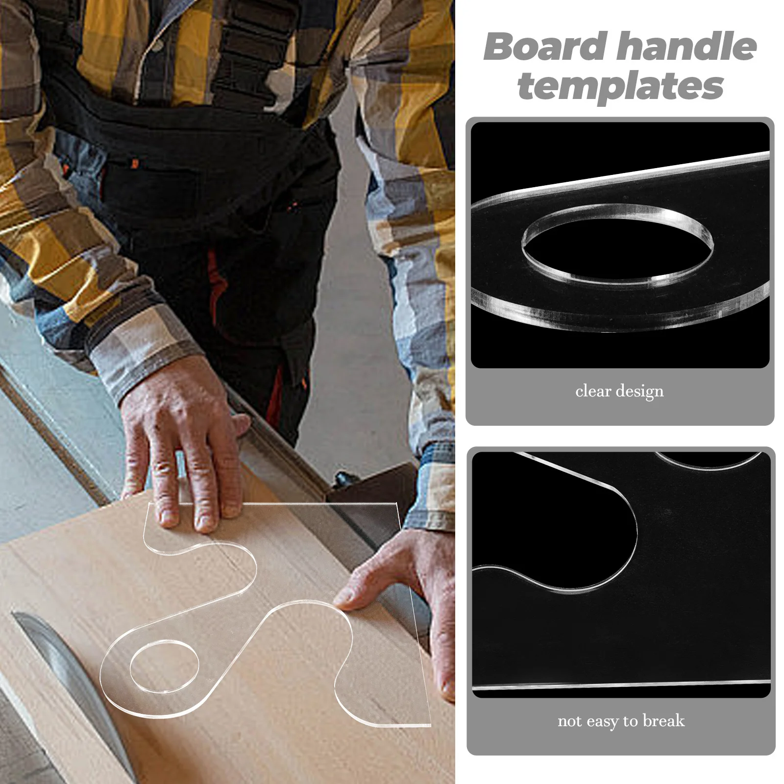 

Cutting Board Handle Stencil Acrylic Woodworking Router Template Ergonomic Clear Tool For Diy Enthusiasts