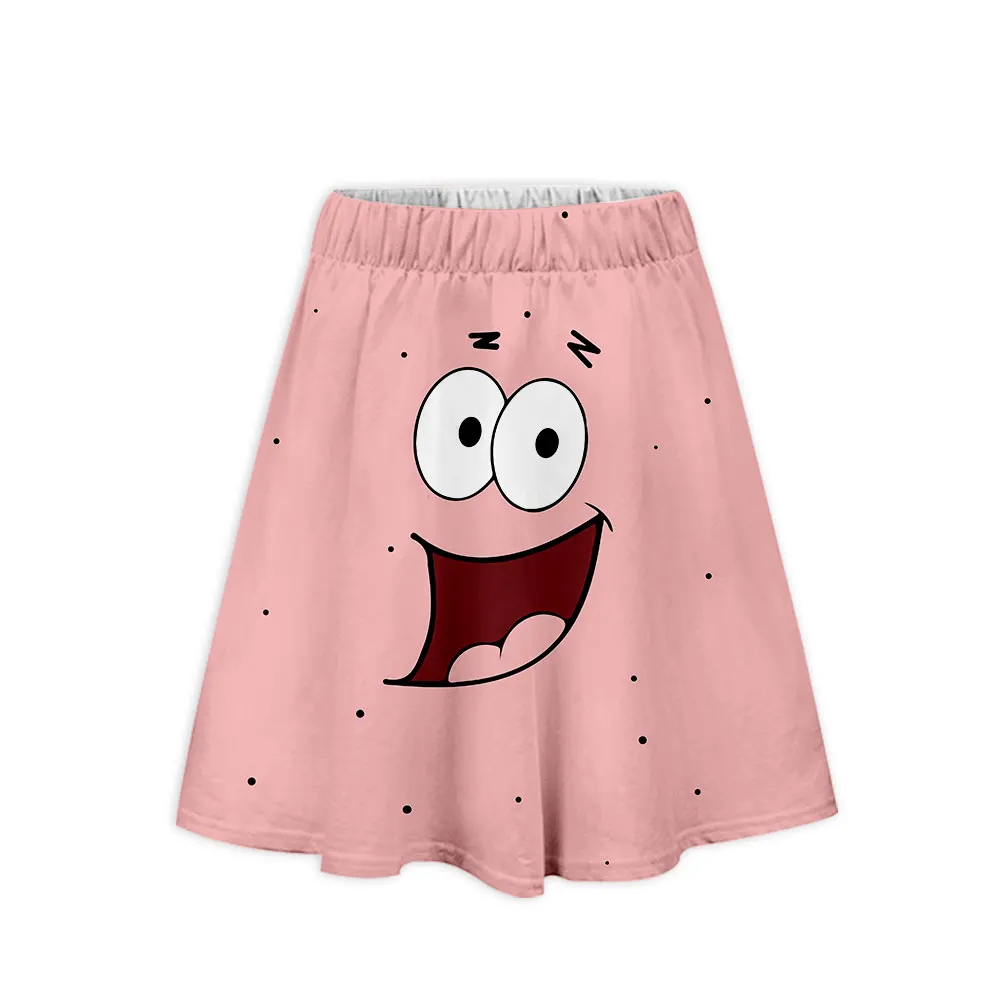 Patrick Star Series Cartoon 2022 Summer Women's Clothing Party Print Elegant Streetweart Girl Thin Fashion Short A-line Skirt