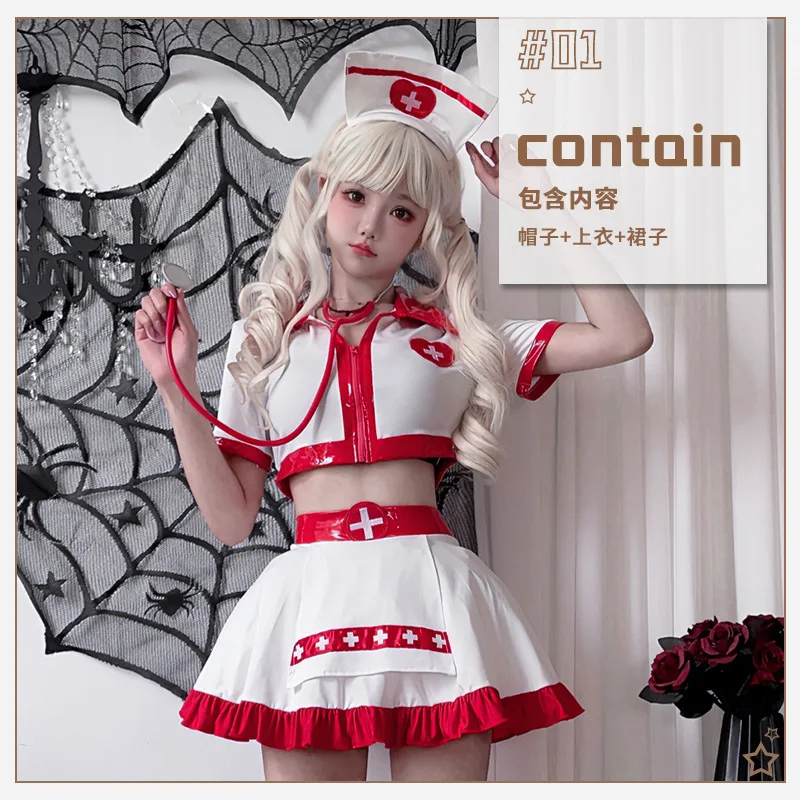 Kostium na Halloween dla dorosłych seksowny kostium pielęgniarki mundurek lekarza spódnica pielęgniarki kostium sceniczny Cosplay Anime