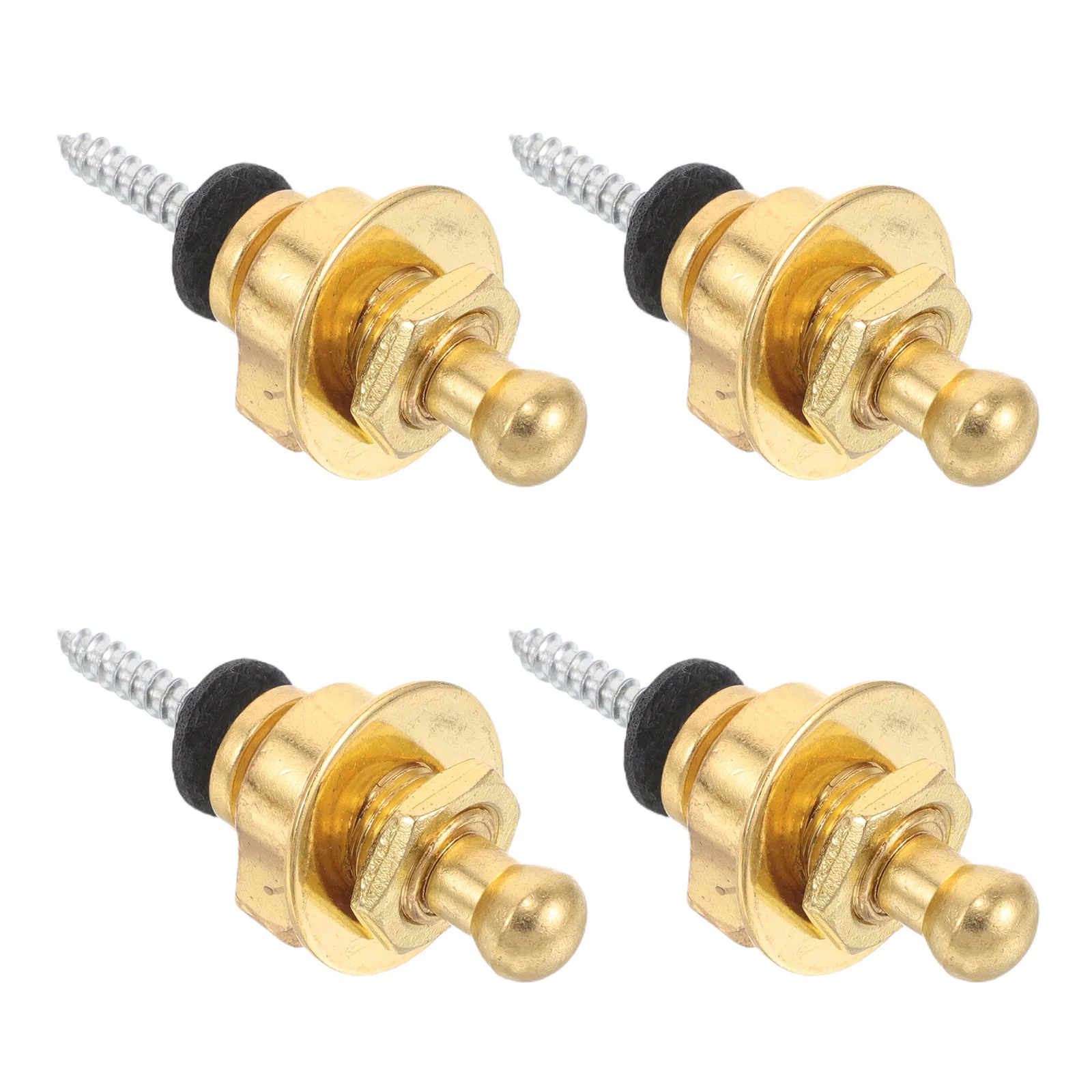

4 Pcs Guitar Strap Lock Button Adapters Assembly Electric Bass Locks Acoustic Golden Durable