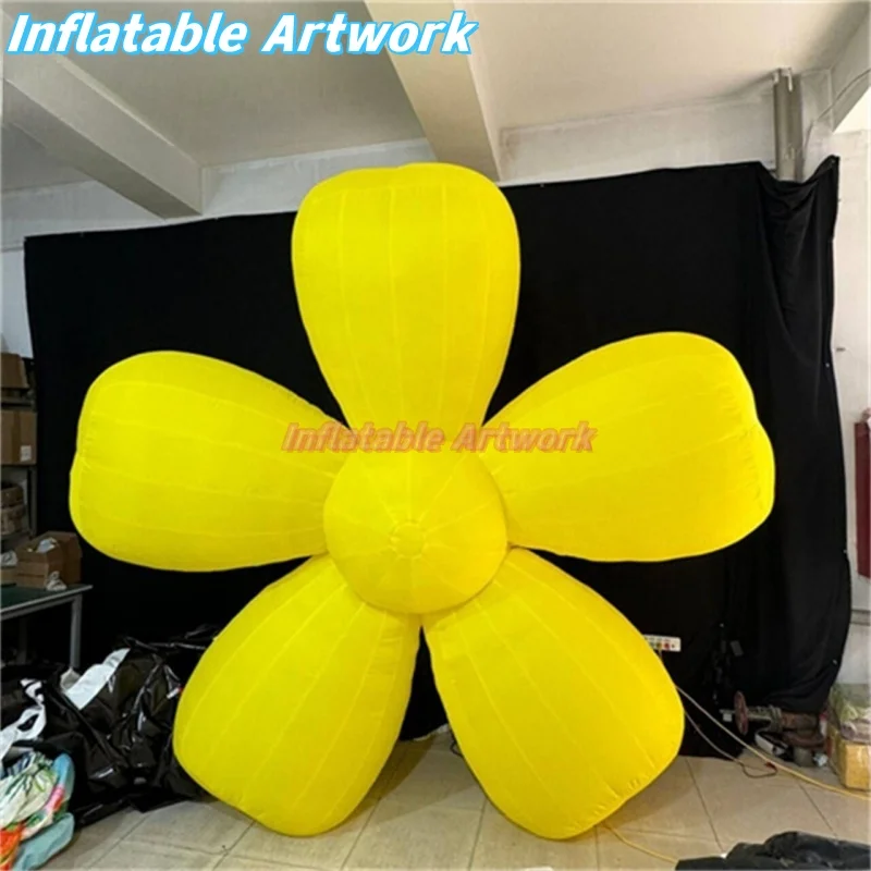 Modelo de flor inflável amarelo gigante decorativo de festa personalizado para brinquedos de design de palco