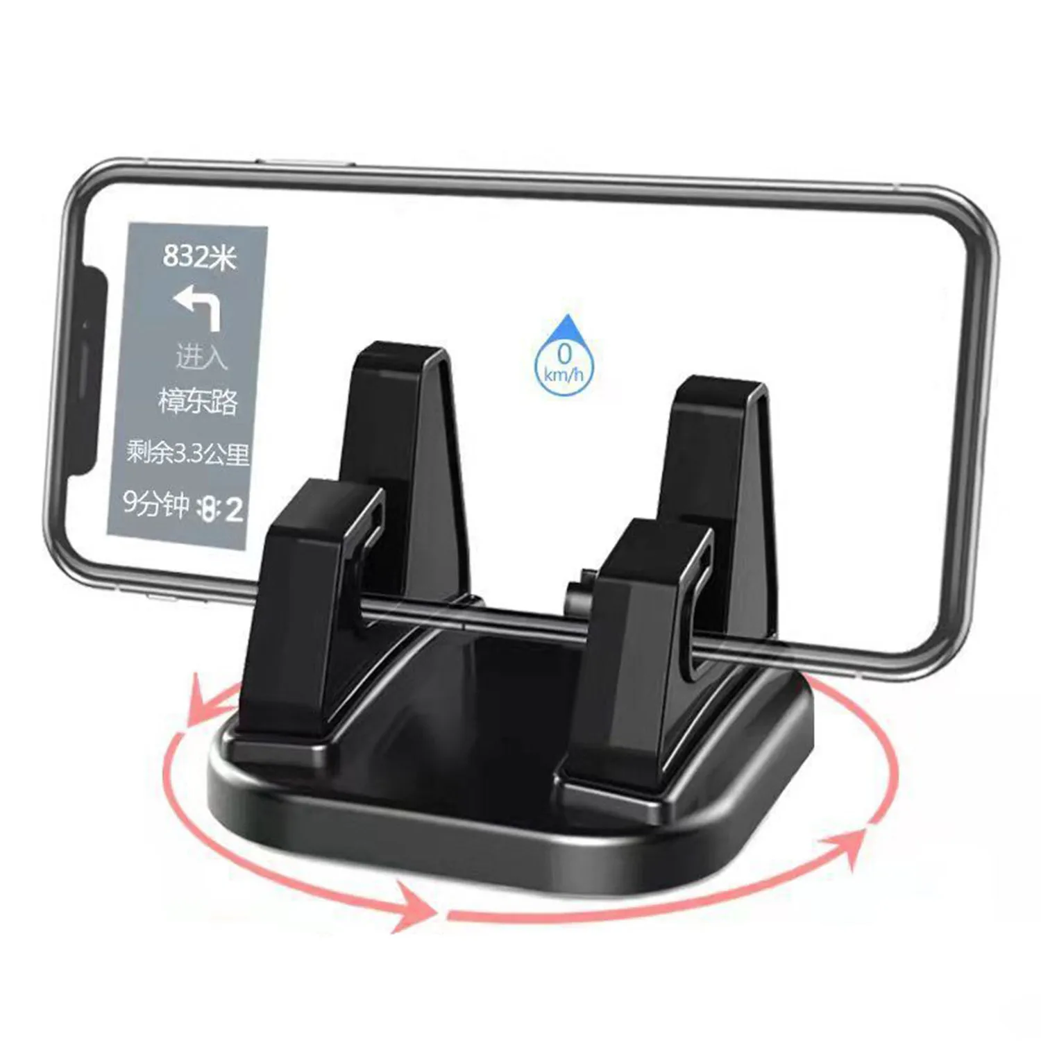 360-Grad-Autotelefonhalterung, weiche Silikon-Anti-Rutsch-Matte, Handy-Halterung, Ständer für Auto, GPS, Armaturenbrett-Halterung, 6 x 6 x 4,5 cm