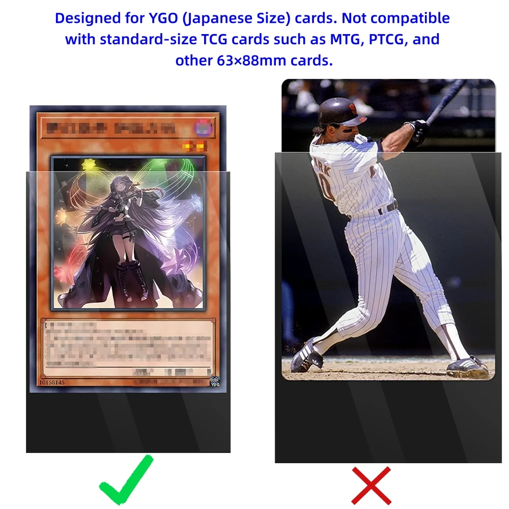 100 Stück 62 x 89 mm, japanische Größe, bunt, matt, Sammelkartenhüllen, Toploader, passend für YGO/TCG-Sportkartenschutz für Fotokarten – Detail 1