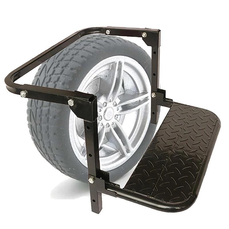 Adjustable Folding Tire Step for Truck SUV Wheel Portable Non-Slip Platform Fits Tire from 10.2'' to 14.4