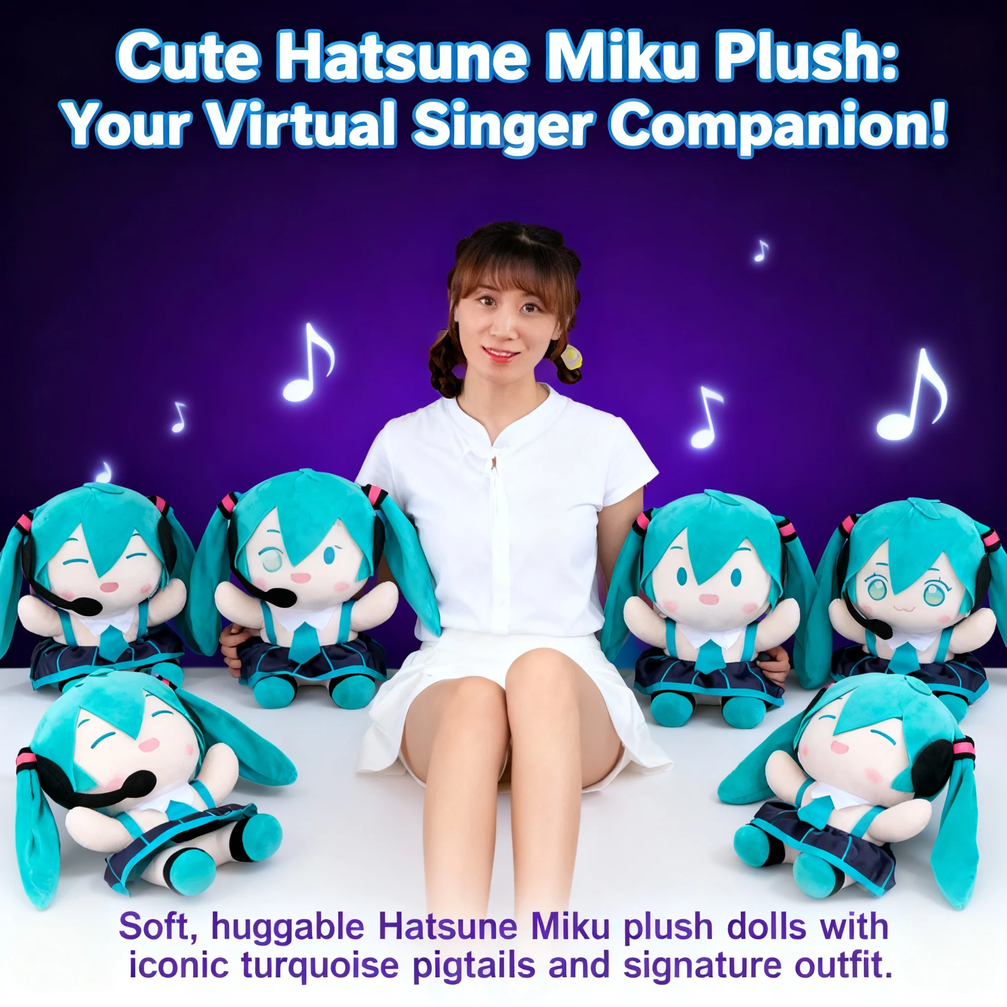 

Плюшевая кукла Мику Фуфу, подвеска-брелок, игрушка-подарок для девочек, подарок на день рождения, аниме-фигурка, коллекционная милая мягкая игрушка-животное