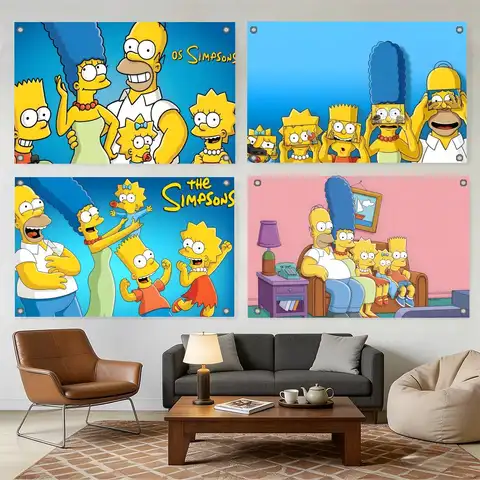 Anime T-The Simpsons Flags Home Yard & Garden Decor Banner - Indoor Outdoor Wall Hanging Flag