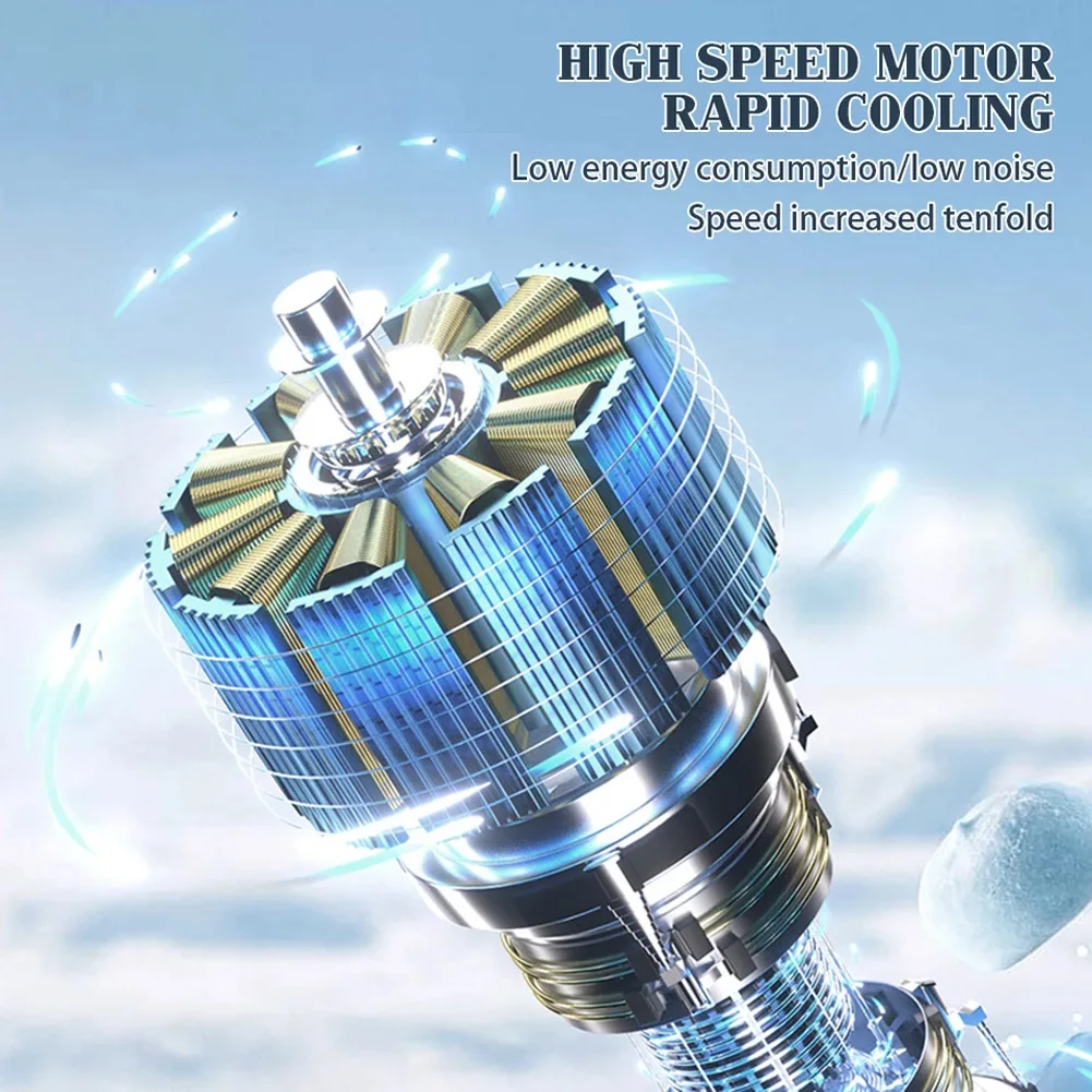 High Speed Handheld Small Fan Ice Cool Fan 100 Turbos Mini Fan With Digital Display USB Powered For Outdoor Camping Travel