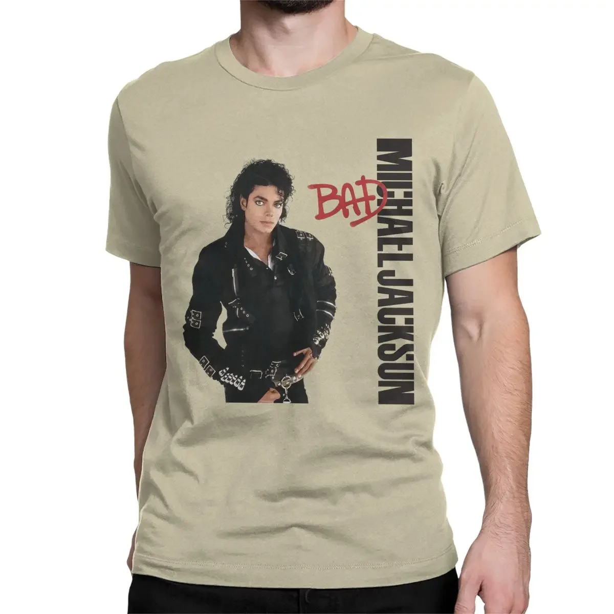 Crew Neck Michael Jackson Tee Shirt Short Sleeve Clothing BAD Pop Music Album Dancer T Shirt for Men Women Cotton  T-Shirt