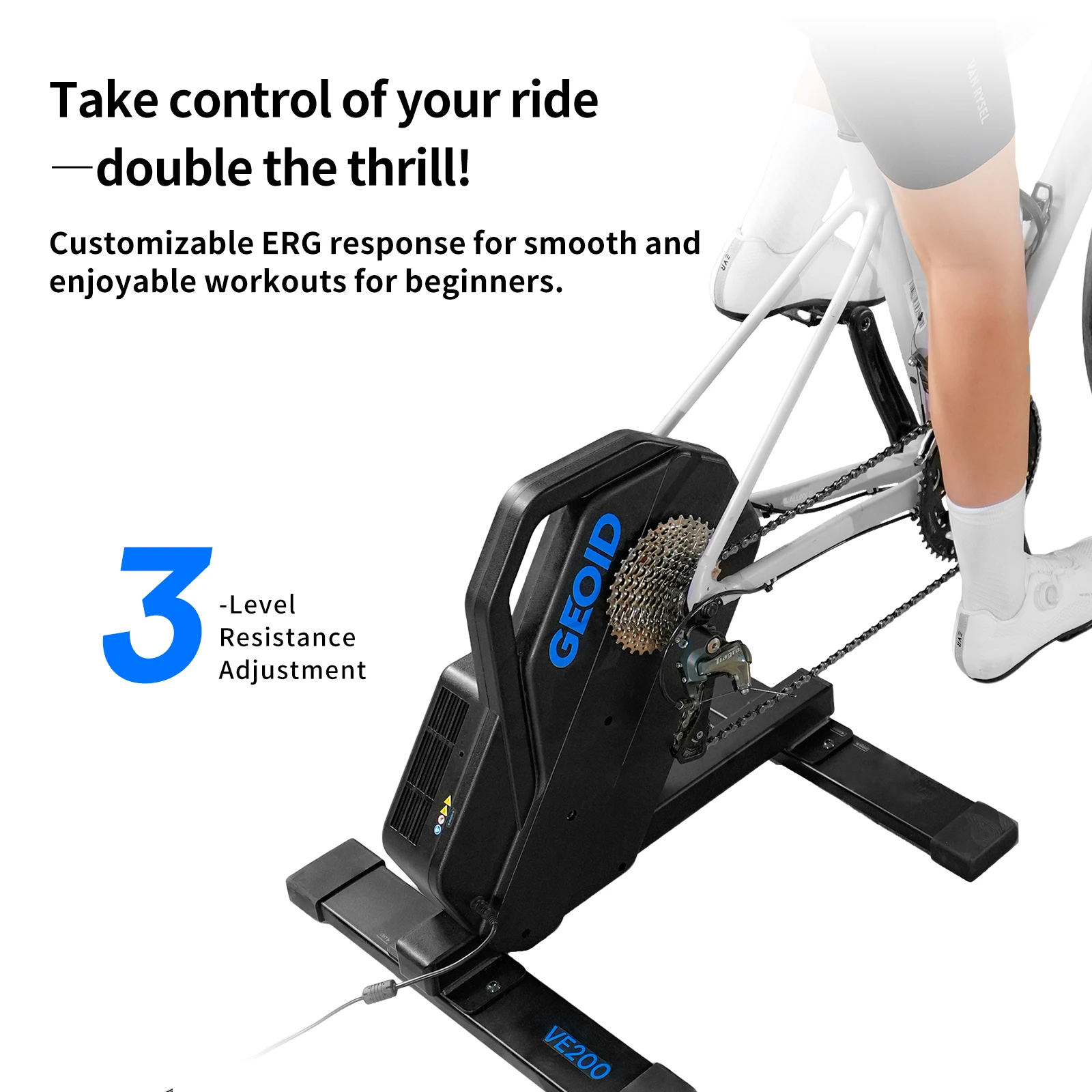 GEOID VE200 Bluetooth Bicycle Trainer - Dynamic Home Exercise Machine