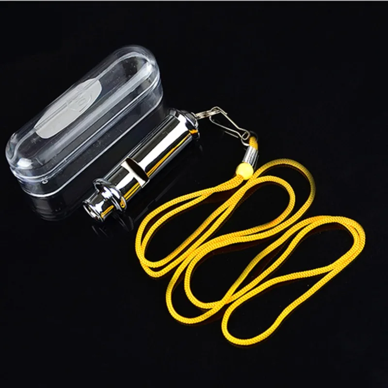 

1Pcs Metal Whistle Travel Whistle Lifesaving Whistle Referee Sport Rugby Party Outdoor Whistle Training Yellow Lanyard