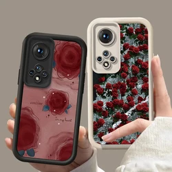 Honor50 Luxury Rose Flower Silicone Phone Case On For Huawei Honor 20 20S 50 60 80 90 100 Lite Pro SE GT 4G 5G Cover Honor 50Pro