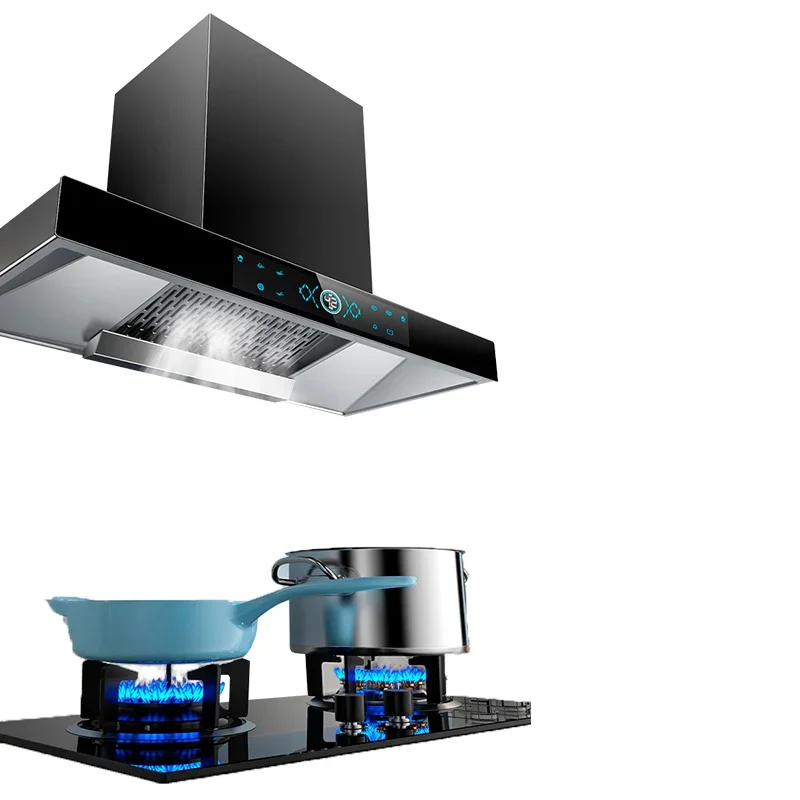 

Easy To Use Wall-mounted 48-inch Pop Top Kitchen Range Hood Smoker Fan 24 36Black Modern Infrared Sensor Switch Smart Range Hood
