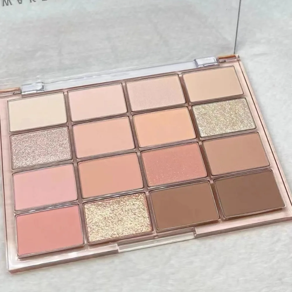 2 Styles Eyeshadow Palette Low Saturation Rose Pink Pearly Matte Glitter Eyeshadow Shiny Eye Shadow Long-lasting Eye Makeup Gift
