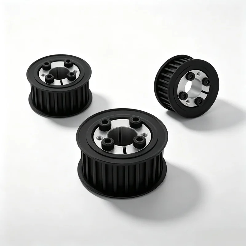 HTD 8M Synchronous Wheel 45 Steel Timing Pulley 32T/34T/36T/38T Keyless Bushing Bore 18-40mm For 25/30mm Width Timing Belt