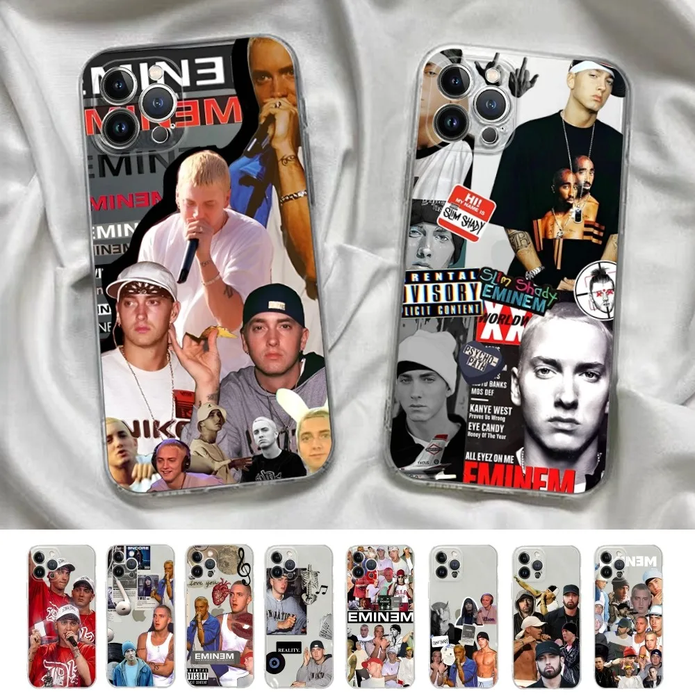 Rapper Eminem Phone Case For iPhone 15 13 14 Pro Max XS XR 12 11 Pro 13 Mini 6 7 8 Plus Soft Clear Back Cover