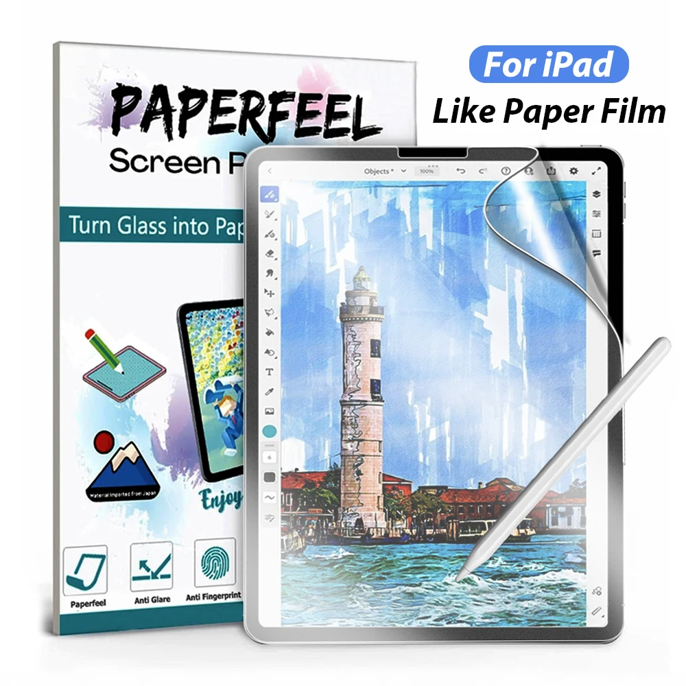 Like Paper Film For iPad Pro 13 11 12.9 M4 M2 10th 10 Screen Protector Air 5 4 3 2 9th 8th 7th Generation 10.2 Mini 6 2024 Film