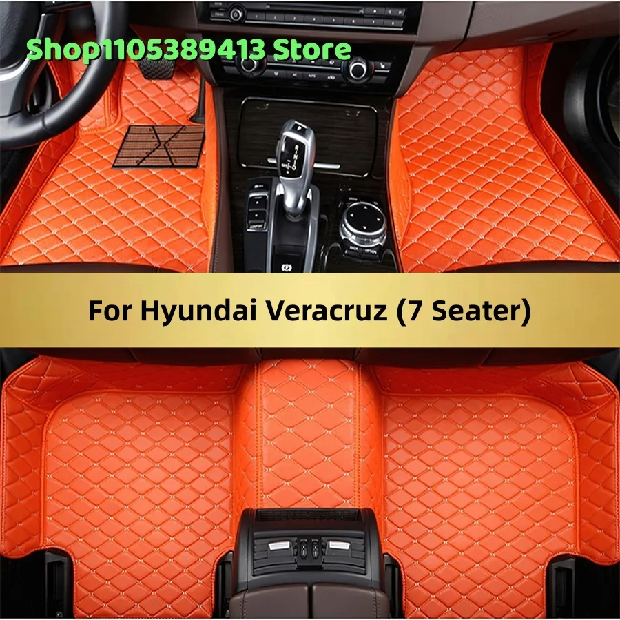 

Mats Carpets Leather Custom Car Floor Mats For Hyundai Veracruz (7 Seater) 2012 2011 2010 2009 2008 2007 Car Mat Accessories