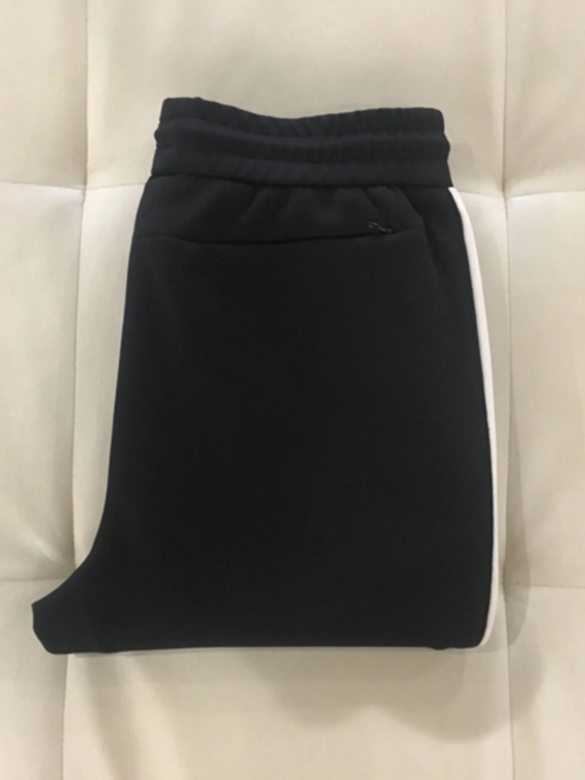 

Black Elastic Waist Straight Leg Men's Casual Pants Spring Autumn Seasonal Comfortable Stretchy Versatile mid Waist Trousers