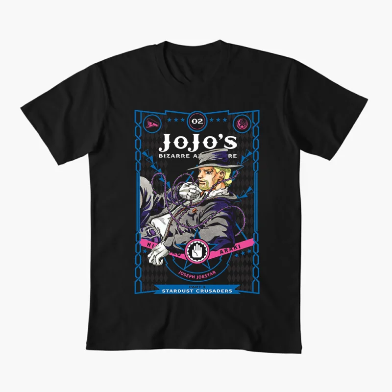 

0413 JoJo's Bizarre Adventure Anime Gift t shirt 100% cotton printed Graphic Clothes Y2K clothing Cartoon Tee All size Tops