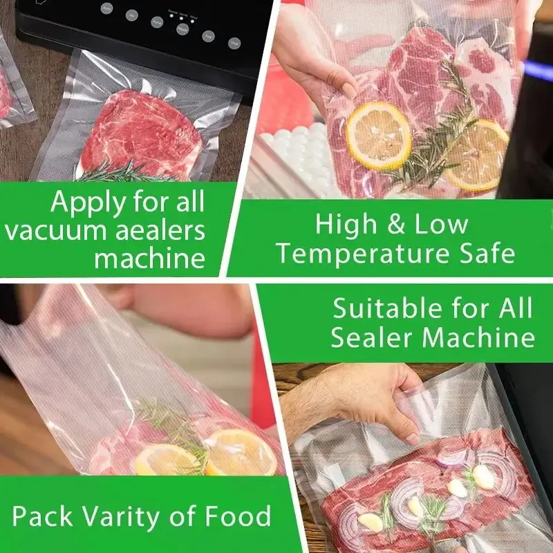 SaengQ Vacuum Bags for Food Vacuum Sealer Food Fresh Long Keeping 12+15+20+25+30cm*500cm Rolls/Lot Bags for Vacuum Packer