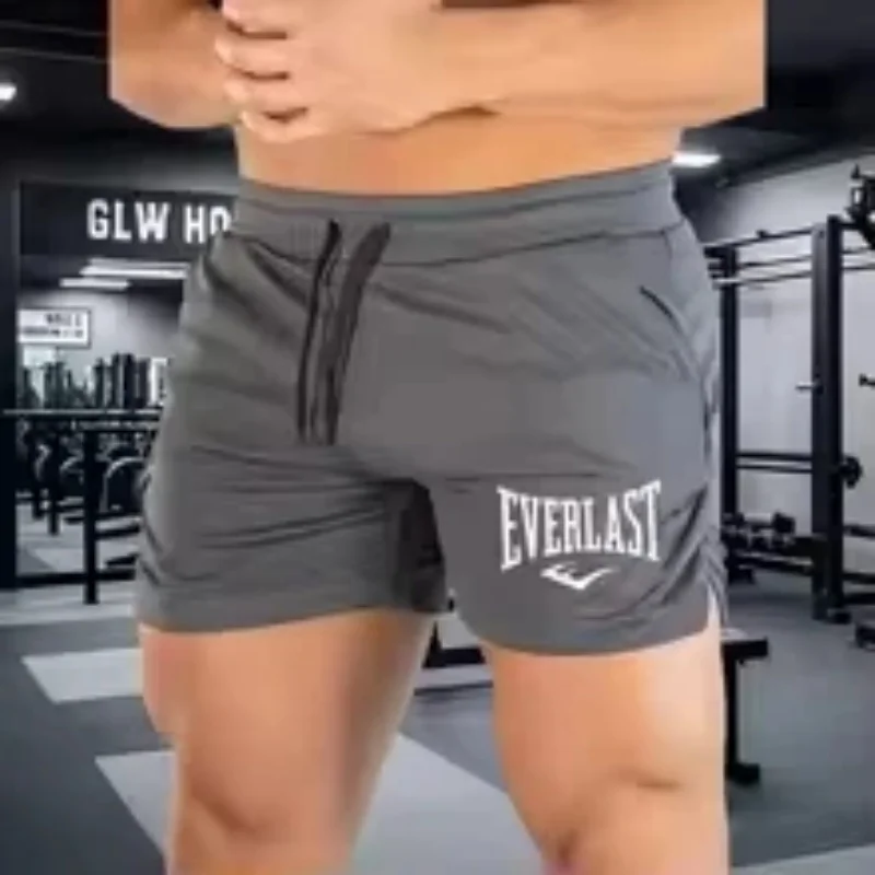 

Летние мужские спортивные шорты EVERLAST, шорты для фитнеса, мужские быстросохнущие шорты для спорта и отдыха, дышащие шорты для бега