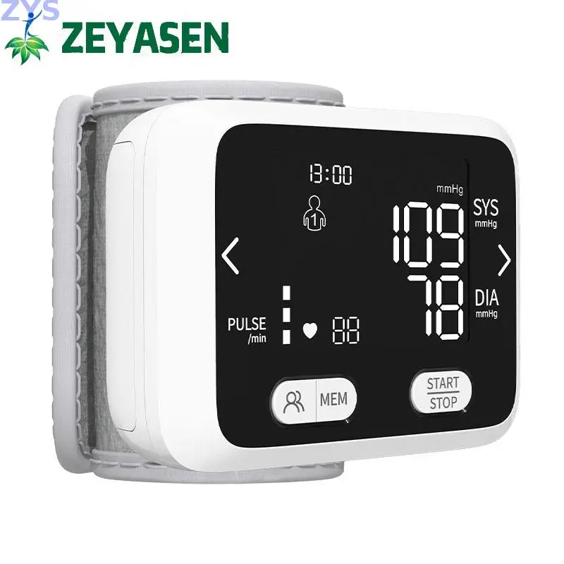 ポータブル手首血圧計音声自動デジタル血圧計心拍数不整脈パルス血圧モニターを検出