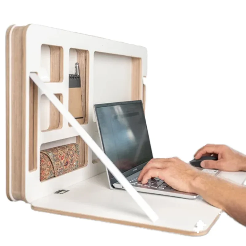 Floating Murphy Wall Mounted Hidden Desk Handmade Wooden Furniture Computer Desk