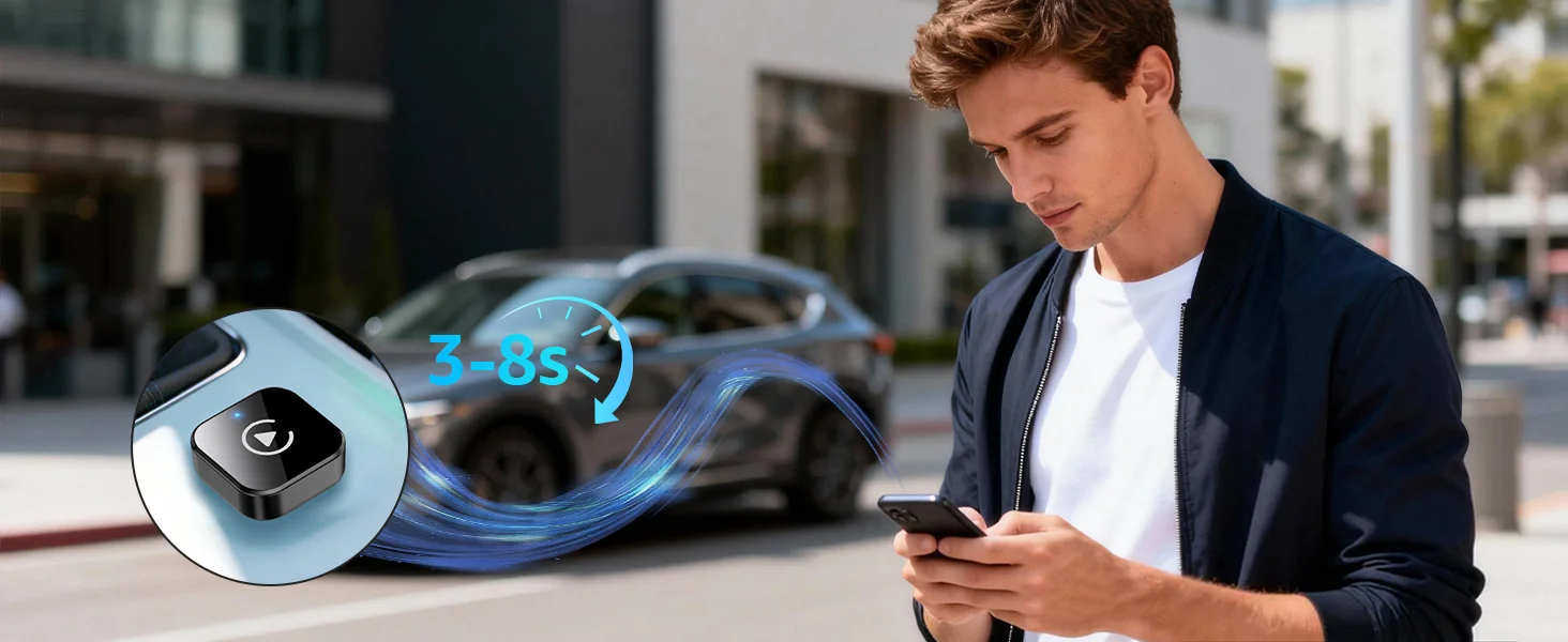 Kabelloser CarPlay- & Android Auto-Adapter, Plug & Play CarPlay-Dongle, Konvertiert Kabelgebunden zu Kabellos, Schnelle Auto-Verbindung, Keine Verzögerung – Detail 6