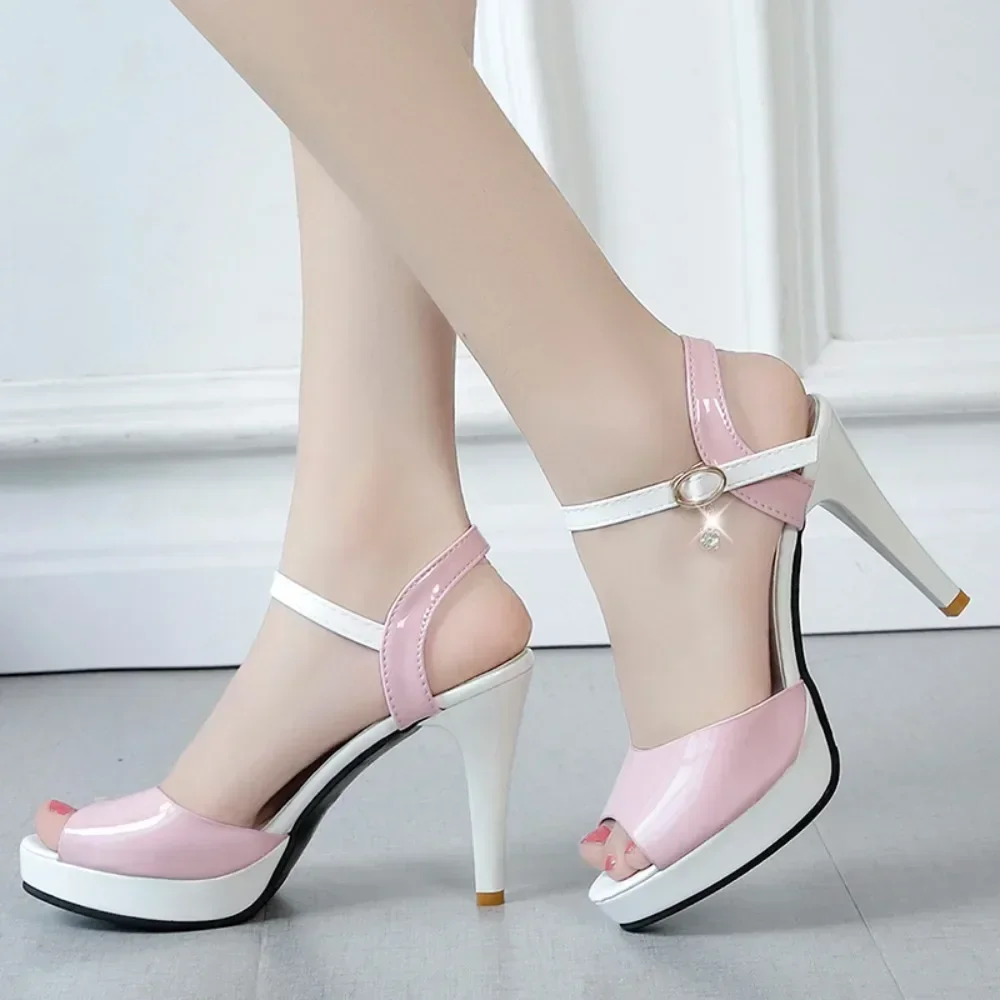 Fish Mouth Summer High Heels Sandals Women Peep Toe Shoes 2024 Platform Woman Sandals Fashion Party Ladies Shoe