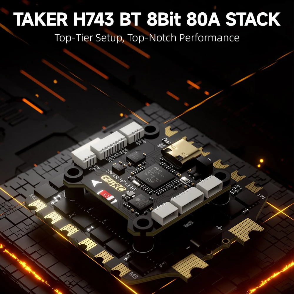GEPRC TAKER H743 BT 8Bit 80A スタック デュアルジャイロ 512MB ブラックボックス データ分析記録 H80_BLS 80A 4IN1 ESC H743 FC FPVドローン用
