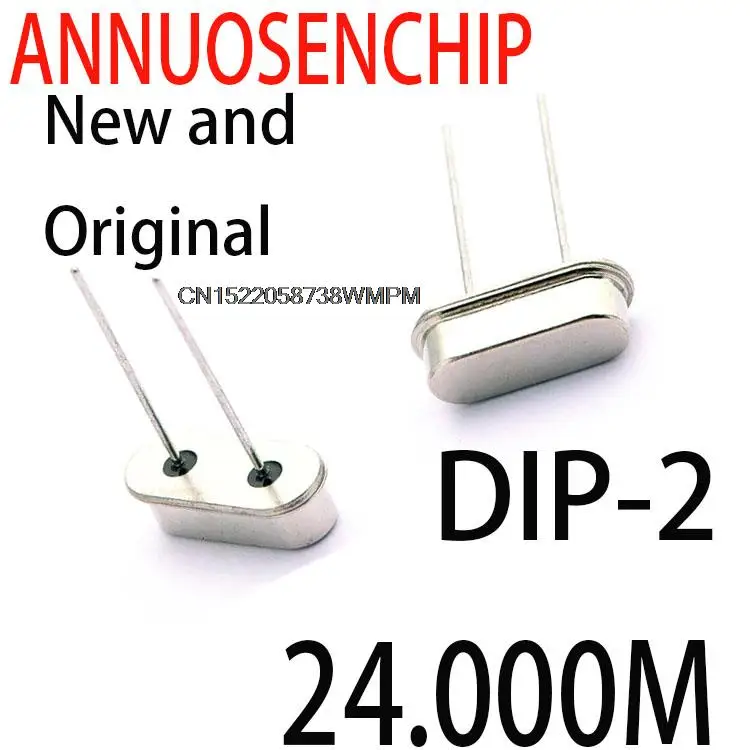 100PCS New and Original 24 MHZ  DIP Crystal Oscillator HC-49S NEW 24MHZ 24M DIP-2 24.000M