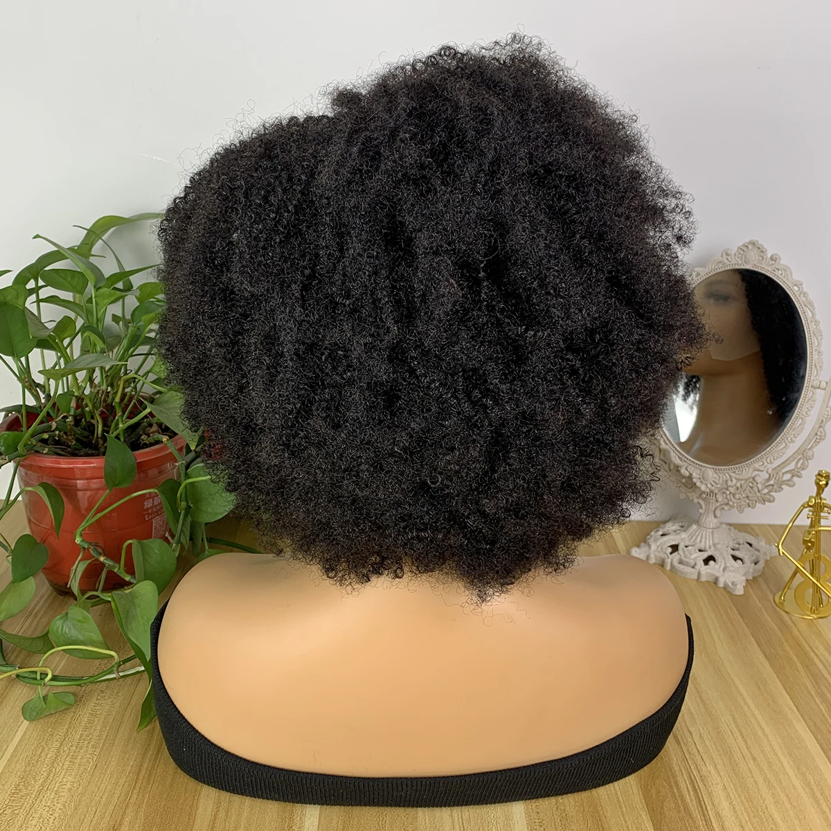Miss Rola Afro Kinky Lace Front Wigs 100% Human Hair Brazilian 13x5x1 Lace Pixie Cut Wigs Remy Natural Black Afro Curly Hair Wig