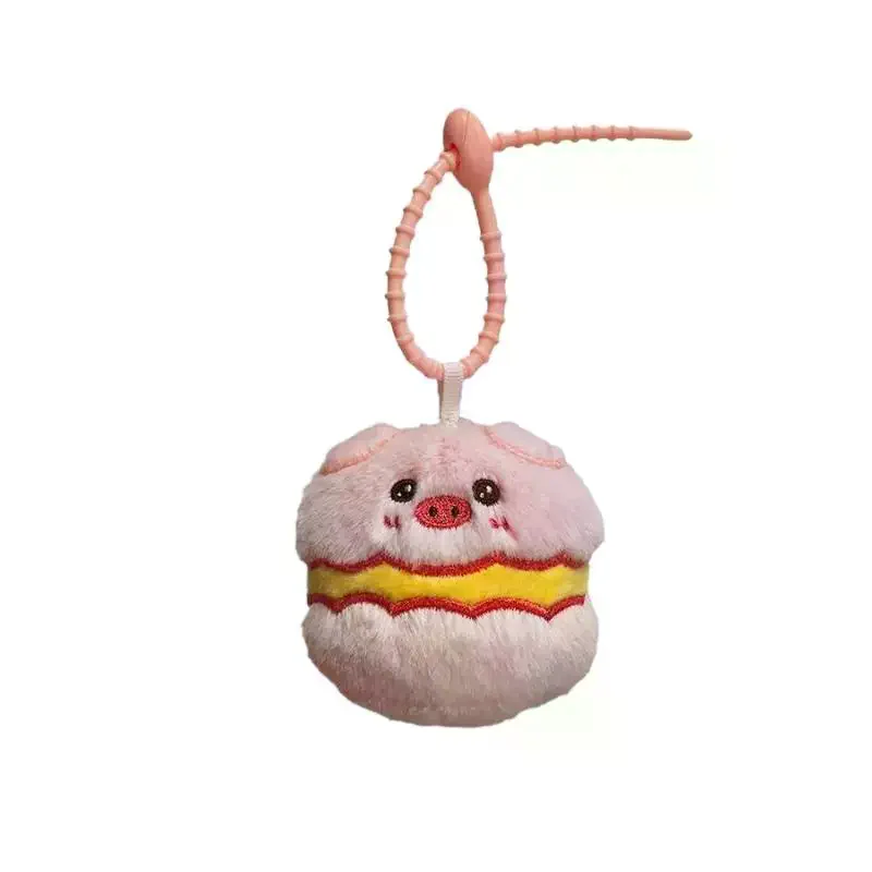 لطيف الكرتون ليتل خنزير باوزي دمية أفخم قلادة المفاتيح Kawaii الحيوان أفخم خنزير ظهره تزيين مُثبت اكسسوارات هدية