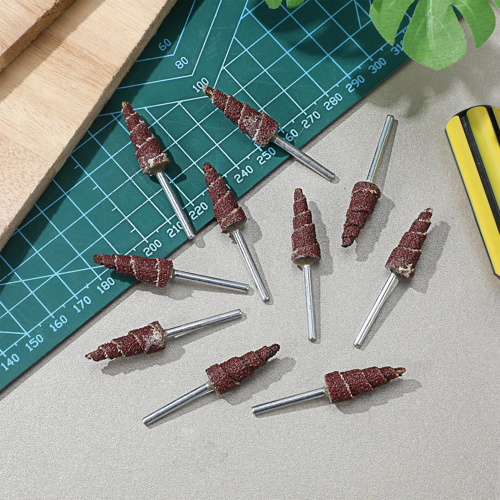 20Pcs Cone Shape Abrasive Flap Wheel with Metal Handle for Deburring Polishing Sanding on Corners Grooves Edges Rotary Tool view 3