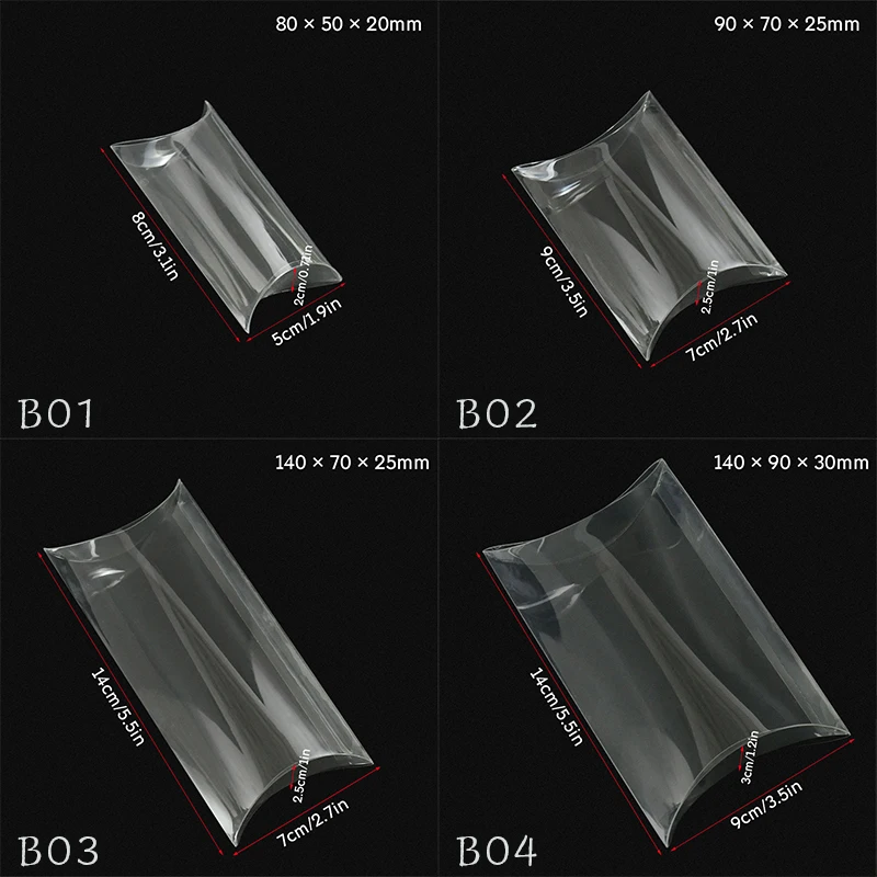 10 stücke Kissen Form Klar PVC Candy Box Transparent Geschenk Verpackung Box Hochzeit Geburtstag Party Favors Decor Weihnachten Box liefert – Detail 6