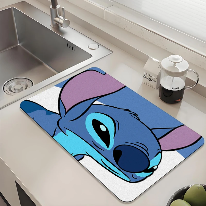 

Disney Stitch Winking Kitchen Drying Mat Absorbent Anti slip Pad for Sink