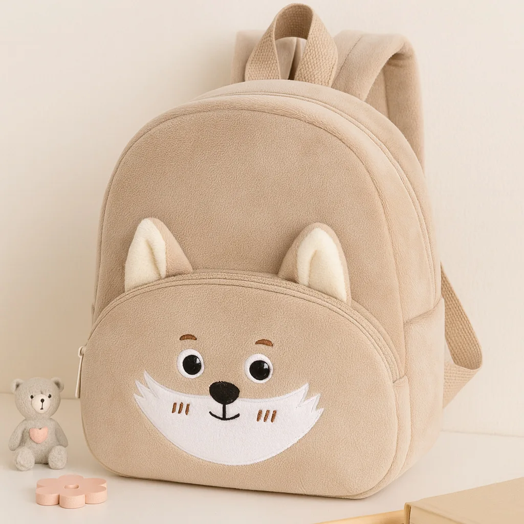 Plush Backpack, Large Capacity Student Backpack, Personalized Embroidered Name,Cute Casual Cartoon Backpack, Teddy Bear Backpack