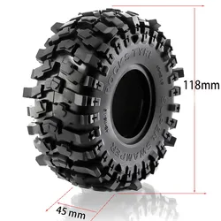 4pcs 1.9 Inch Rubber Tyre 118*45mm For 1/10 Rc Crawler Car Trax Trx4 Axial Scx10 Wraith Scx10 Yikong Rgt Wrangler 1.9 Wheel