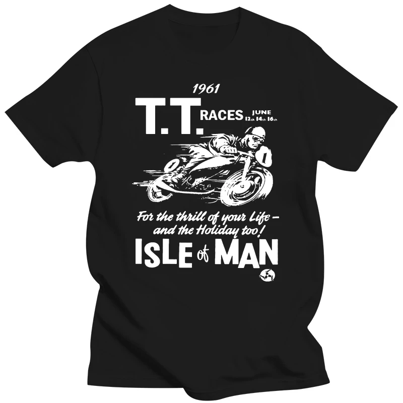 Men Clothing T-Shirt isle of Man TT Ooster 1961 Adult O Neck Tops Short Sleeve 100% Cotton T Shirt Latest Men Cool Tee Shirts