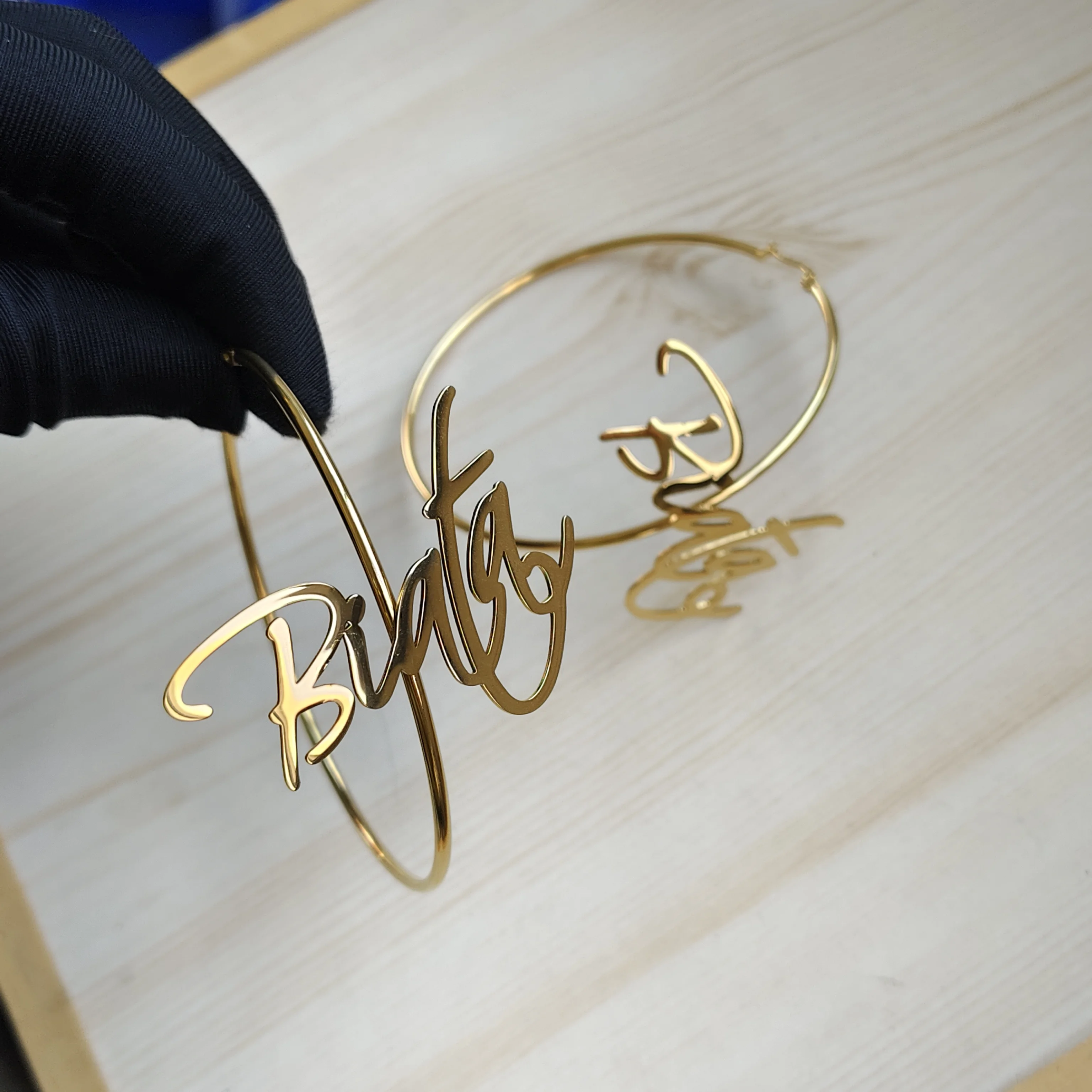 

DHQH New Wholesale 70mm Customized Name Earrings Personalized Letters Exquisite Earrings Birthday Gifts Manufacturer Direct Sale