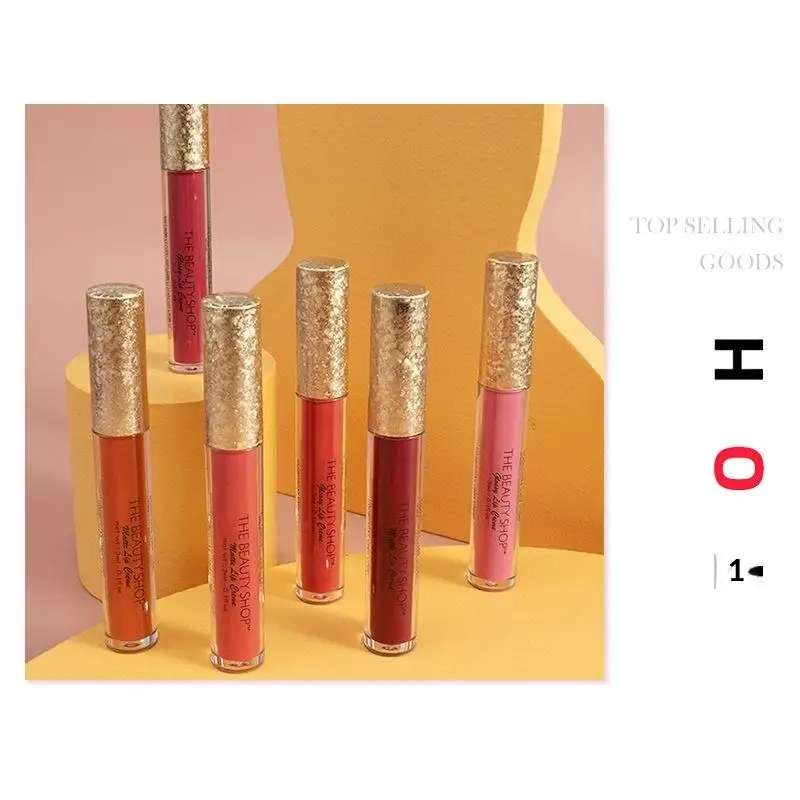 BSIMONE ลิปกลอสเนื้อแมทติดทนนาน ลิปสติกเนื้อกำมะหยี่ กันน้ำ ไม่ติดปาก สีแดง สำหรับแต่งหน้าผู้หญิง