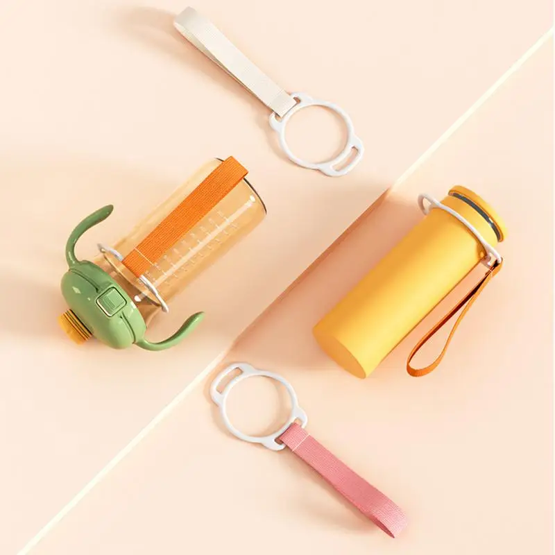 Water Bottle Carrier Strap Water Bottle Hand Rope Carrier Anti-Loss Rope With High Elastic Ring For Kettles Cups Water Bottles