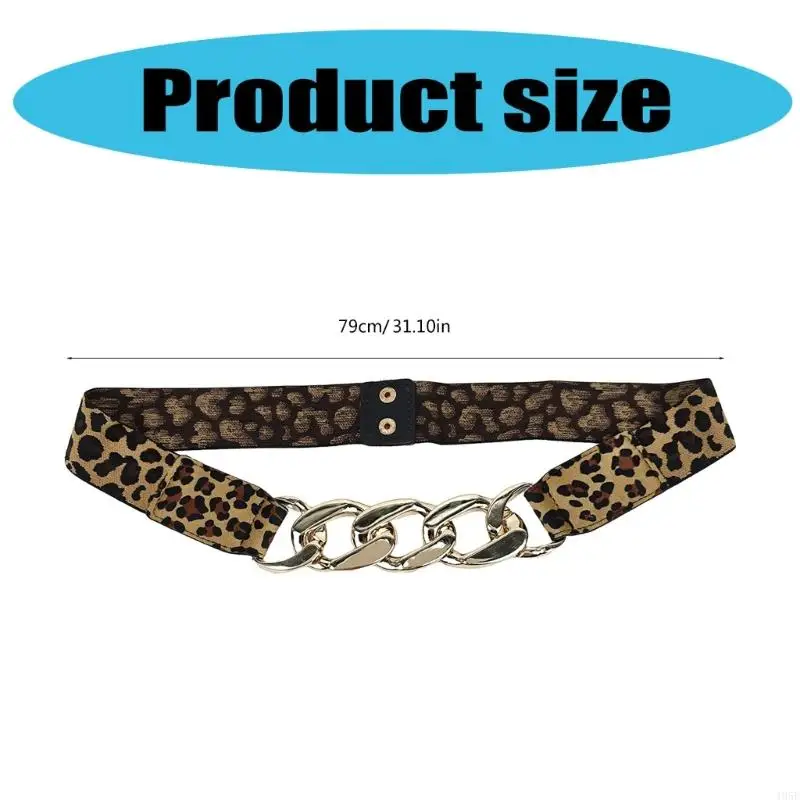 195e cintura elástica retro para mujeres estampado leopardo elegante cinturón silvestre